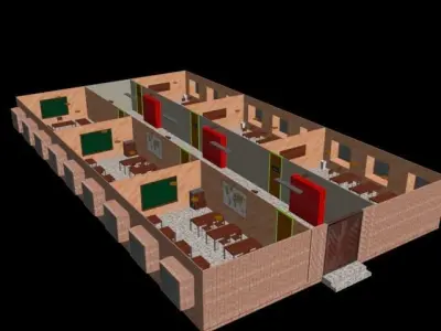 The Nigerian School LowPoly 3D Model Low-poly 3D model