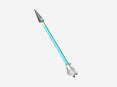 SciFi War Lance A02 White Blue - Sci Fi Weapon Design Low-poly 3D model