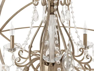 Golden Chandelier Foucault Style 3D model