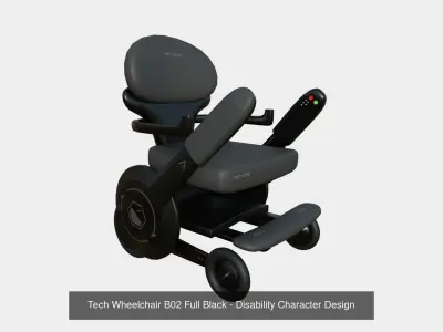 10 Tech Wheelchairs B - Disability Character Design 3D Model Pack