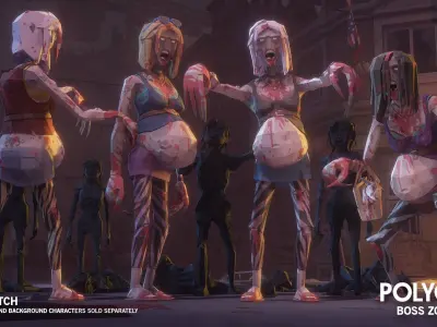 POLYGON Boss Zombies Low-poly 3D model