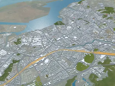 Zhenjiang Jiangsu China 65km Low-poly 3D model