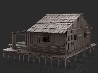 Fantasy Wooden House - Jungle Hut 3 3D model