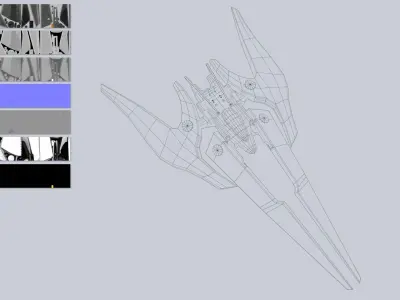 Scifi patrol vehicle Low-poly 3D model