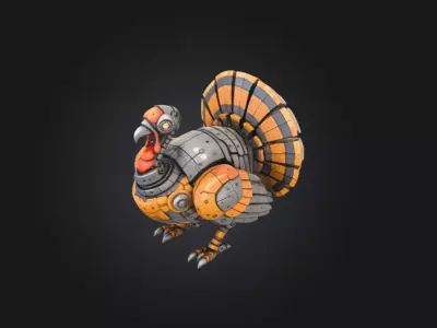 Cyber Turkey Low-poly 3D model