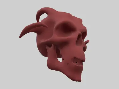 Demon Skull v1 003 Low-poly 3D model