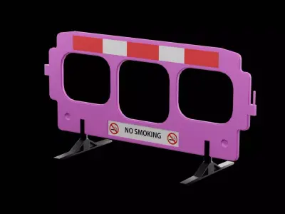 Pink Street Barrier  Low-poly 3D model