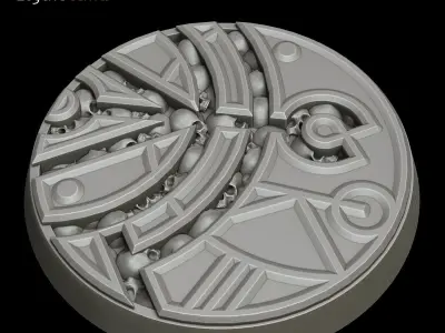 LegendGames Sci-Fi steel and skull bases 40mm round 3D print model