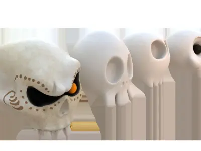 Toon Skull Pack Low-poly 3D model
