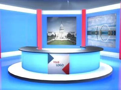 Stage Design for news 3D model
