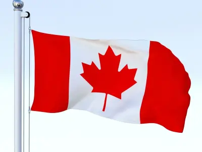 Animated Canadian Flag Low-poly 3D model