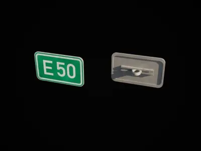 Czech road signs pack - Misc 2 Low-poly 3D model