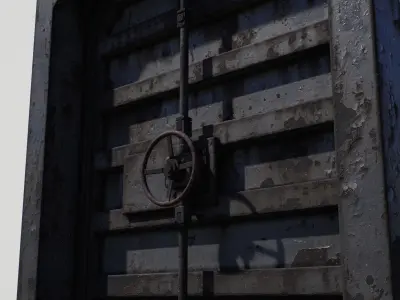 Bunker door Pbr lowpoly bunker gate  05 Low-poly 3D model