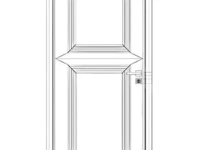 white door 3D model 3D model