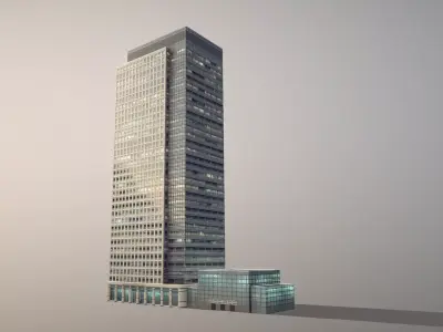 London 40 Bank Street Low-poly 3D model