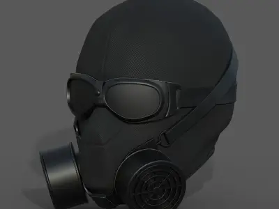 Helmet scifi military combat 3d futuristic technology  Low-poly 3D model