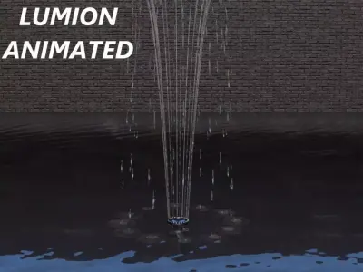 Lumion fountain - animated Low-poly 3D model