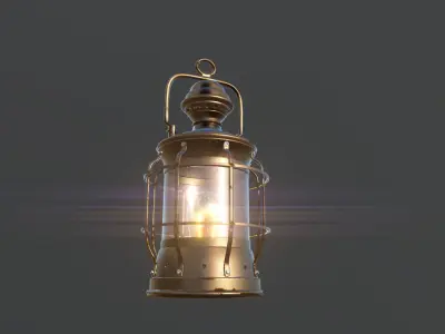 VINTAGE LANTERN - ANTIQUE BRONZE lamp Low-poly 3D model
