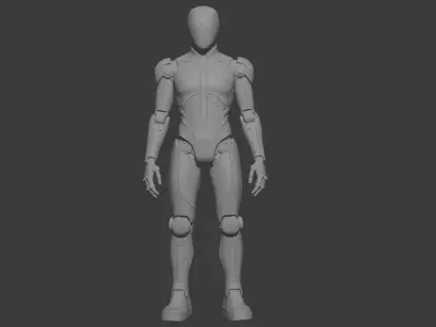 Futuristic Humanoid Robot  Sci-Fi Android Character Low-poly 3D model