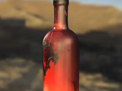 Dark Magic Potion Bottle Low-poly 3D model