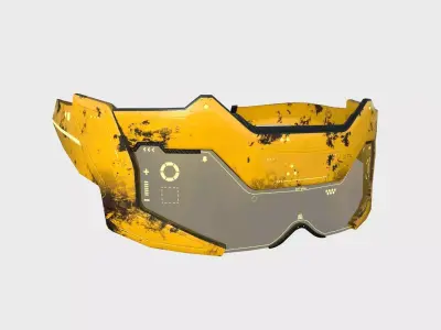 SciFi Glasses F10 Yellow - Character Design Fashion Low-poly 3D model