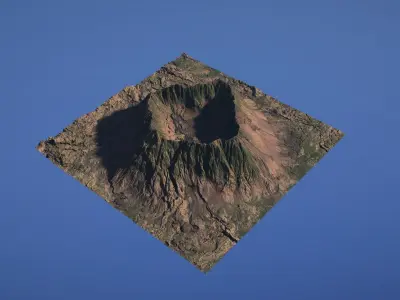 Landscape Environment Volcano Snow 47 Low-poly 3D model