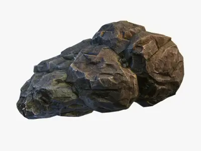 Mossy Boulder 3 Low-poly 3D model