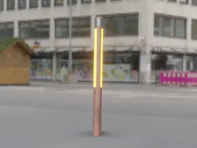 Wooden Lamp-Column 22 - Low-Poly Street-Light Set-9 Low-poly 3D model