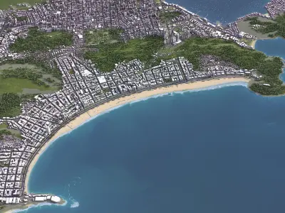 Copacabana - 3D City Model Low-poly 3D model