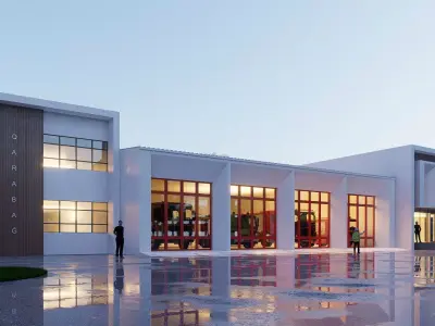 fire station realistic Low-poly 3D model