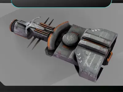 Spaceship mini transporter Low-poly 3D model