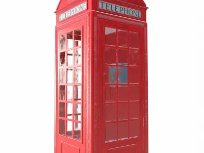  PBR model of London Phone Booth 3D model