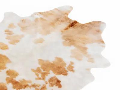 Spotted Brown And White Cowhide Rug 3D model