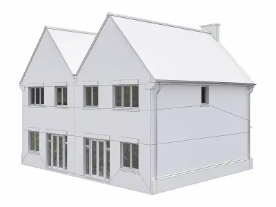 Neighborhood Houses P03 Low-poly 3D model