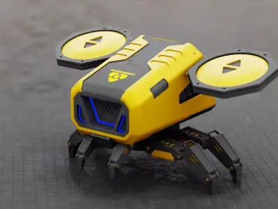 FLY BOT RIGGED 3D model