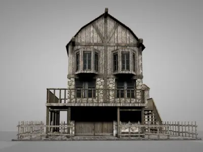 Medieval House v3 Low-poly 3D model