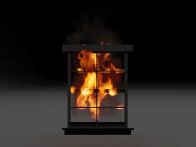 Burning window vdb 3D model