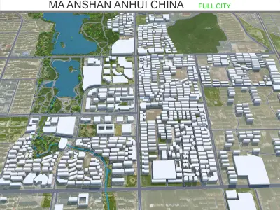 Ma anshan Anhui China 35km Low-poly 3D model