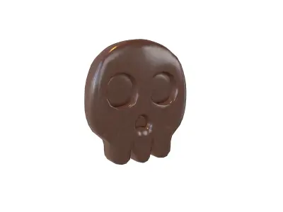 Twitter Skull Emoji Chocolate V1 001 Low-poly 3D model