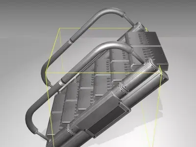 Futuristic Stairs - 7 - Basic Textures Low-poly 3D model