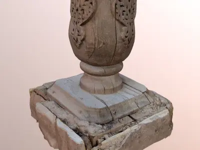 medieval architectural element Low-poly 3D model