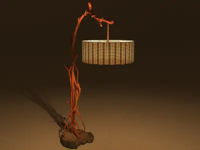 Natural Tree Floor Lamp 3D model