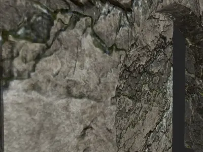 Cave Wall Low-poly 3D model