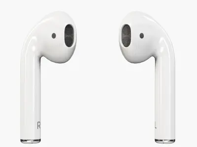 Apple AirPods wireless bluetooth earphones Low-poly 3D model