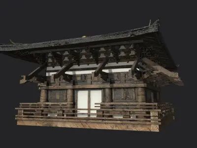 japanese house-PBR Low-poly 3D model Low-poly 3D model