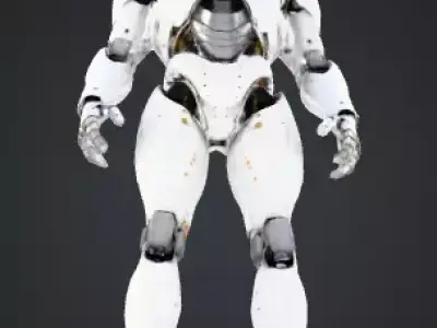 Futuristic Full Body Armored Humanoid Robot 3D Concept 3D print model