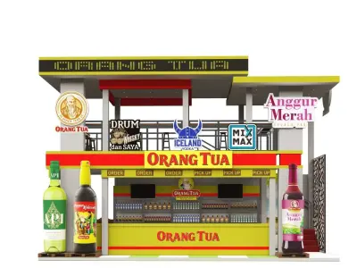 Booth Outdoor 10x5cm 3D model