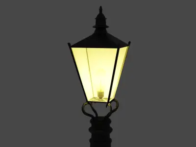 Street Lamp Low poly 4K PBR Textures Game Ready Low-poly 3D model