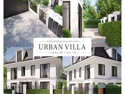 Urban Villa for Cinema 4D and V-Ray 3D model