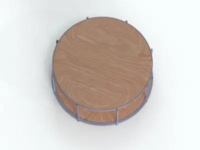Table Wood Round Free 3D model